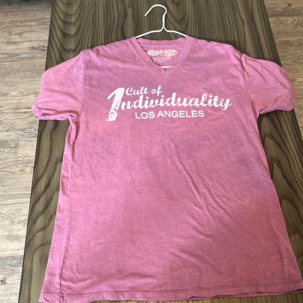 Purple cult of individuality v neck